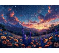 Puzzle fiore catena montuosa - Puzzle 5000 Pezzi per Adulti - Puzzles Giochi Rilassamento - Bene Confezionamento Scatola - Stampa Alta Definizione Colori Brillanti - Puzzles Legno Impegnativi s7h-812