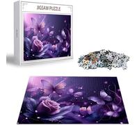 Puzzle Fiore Puzzle 1000 Pezzi Jigsaw Adulti DIY Classici Gioco, Puzzles a Forma di Farfalla, Giochi Rilassamento e Intelligence per Ragazzi da 14 Anni 75 x 50 cm/1000 pcs con Regalo in Legno B-2819