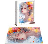 Puzzle Fiore Puzzle 1000 Pezzi Jigsaw Adulti DIY Classici Gioco, Puzzles a Forma di Ragazza, Giochi Rilassamento e Intelligence per Ragazzi da 14 Anni 75 x 50 cm/1000 pcs con Regalo in Legno B-5465