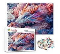 Puzzle Fiore Puzzle 3000 Pezzi Drago, Adulti e Adolescente Divertente Giocattolo per Giocare, Impegnativi Impossibile Jigsaw con Poster e Borsa Chiusa per Decorazioni Casa Parete, Regalo Donna Q-2