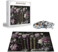 Puzzle Fiore Puzzle 4000 Pezzi Jigsaw Adulti DIY Classici Gioco, Puzzles a Forma di Libro, Giochi Rilassamento e Intelligence per Ragazzi da 14 Anni 141x87cm/4000 pcs con Scatola Regalo in Legno H-313