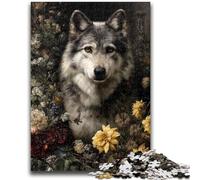 Puzzle Fiori e Lupi 1000 pezzi per adulti, gioco educativo e sfida giocattolo, ideale come regalo per tutta la famiglia (38x26cm)