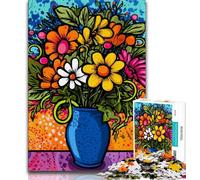 Puzzle Fiori in un vaso 1000 pezzi per adolescenti, giocattoli educativi per l'apprendimento, giochi per famiglie, migliora l'amore tra coppie, 50x75cm