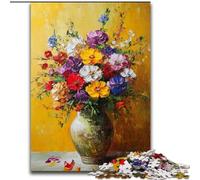 Puzzle "Fiori nel vaso" per adulti e ragazzi, 1000 pezzi, attività per famiglie con poster abbinato e foglio di quiz per età 14+ (50x75cm)