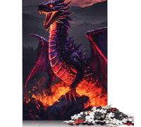 Puzzle Fire Dragon Lord da 520 pezzi per adulti, in legno riciclato al 100%, per donne e uomini, 520 pezzi (52x38 cm)