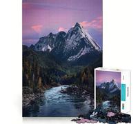 Puzzle "Fiume di montagna a Sunset Valley" per ragazzi, 1000 pezzi, gioco di logica fine, morbido, rilassante, bordi puliti, regalo di alta qualità (38x26cm)