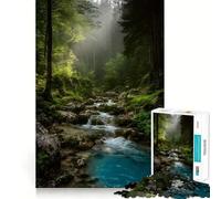 Puzzle "Fiume nella foresta" da 1000 pezzi per ragazzi, gioco di logica e svago, taglio liscio, regalo speciale (38x52cm)