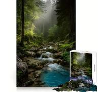 Puzzle "Fiume nella foresta" da 1000 pezzi per ragazzi, gioco di logica e svago, taglio liscio, regalo speciale (38x52cm)