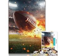 Puzzle Flame Rugby per adolescenti, puzzle da 1000 pezzi, impegnativo da completare ma divertente e umoristico, unico, decorazione per la casa e regalo, 38x26cm