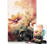 Puzzle floreale ad acquerello da 1000 pezzi,gioco cognitivo divertente,taglio di alta precisione, alleviare lo stress (38x26cm)