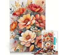 Puzzle floreale ad acquerello per adulti,1000 pezzi,gioco di concentrazione,tagli di precisione,bordi lisci,divertente sfida per i momenti di attesa (50x75cm)