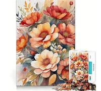 Puzzle floreale ad acquerello per ragazzi,1000 pezzi,stimolante per la mente,divertente,con componenti robusti e ben definiti,un'attività di gruppo emozionante (38x26cm)