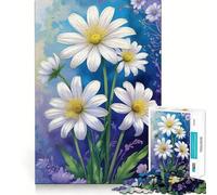 Puzzle floreale con margherite bianche per ragazzi,1000 pezzi,gioco di sviluppo cognitivo,pezzi di dimensioni uniformi e precisi,attività divertente per tutta la famiglia (38x52cm)