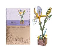 Puzzle Floreale - Kit Artigianale Floreale | Puzżle In, Rosa Simulata Fai-da-te, Giocattolo Per Bambini In Legno, Pūzzle 3D, Adatto Per Attività Familiari, Regalo Creativo, Artigianato Per L'asi