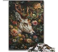 Puzzle floreali per adulti con cervi, 2000 puzzle, giochi divertenti, ogni pezzo è unico - Gioco stimolante e divertente per tutta la famiglia (70x100cm)