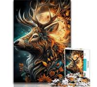 Puzzle Flower Deer da 1000 pezzi per adulti e ragazzi, giochi divertenti Ogni pezzo è unico Gioco stimolante e divertente per tutta la famiglia (38x26cm)
