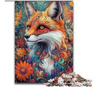 Puzzle Flower Fox da 1000 pezzi per adulti, giocattoli, giochi educativi, regali di Babbo Natale segreto antistress per bambini dai 14 anni in su (dimensioni 26x38cm)