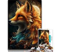 Puzzle Flower Fox da 1000 pezzi per adulti, per ammazzare il tempo in vacanza Ogni pezzo è unico Gioco divertente e stimolante per tutta la famiglia (75x50cm)