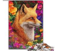 Puzzle Flower Fox per adolescenti 1000 pezzi, modelli da assemblare, ideali come regalo per tutta la famiglia, adatti per bambini di età compresa tra 14 e 50 anni (50x75cm)