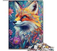 Puzzle Flower Fox per adolescenti da 1000 pezzi, antistress, per trascorrere il tempo libero in casa e per interagire con i genitori (dimensioni 26x38cm)