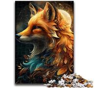 Puzzle Flower Fox per adulti 1000 puzzle, giocattoli, giochi educativi antistress adatti per la decorazione della scrivania (50x75cm)