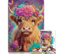 Puzzle Flower Yak per adolescenti, 1000 pezzi, giocattolo educativo intellettuale decomprimente, ottimi regali e giocattoli, 75x50cm