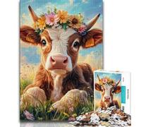 Puzzle Flower Yak per adolescenti, puzzle da 1000 pezzi, aiuta il cervello ad allenarsi, giocattoli avvincenti per coltivare la pazienza, un'opera d'arte 38x26cm