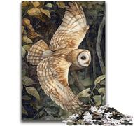 Puzzle Flying Owl per adolescenti da 1000 pezzi, difficili da completare ma divertenti e umoristici con poster abbinato e foglio di quiz (38x26cm)