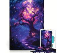 Puzzle Foresta al chiaro di luna al neon per adolescenti, 1000 pezzi, gioco per allenare la mente, attività artistica da fare a casa, (38x26cm)