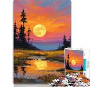 Puzzle Foresta al tramonto Puzzle da 1000 pezzi per adulti e adolescenti, gioco educativo per compleanni, Natale e età 14 50x75cm