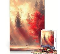 Puzzle "Foresta autunnale con figura e raggi di sole" per adulti,1000 pezzi,stimolante per la concentrazione,ideale per il tempo libero e il divertimento,con incastri a pressione Un'ottima idea regalo