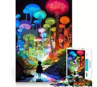 Puzzle "Foresta di Funghi Arcobaleno" da 1000 pezzi per adolescenti, stimola la memoria, facile da realizzare, con bordi puliti, a sorpresa per Natale (50x75cm)