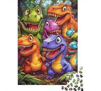 Puzzle Foresta Dinosauro, 1000 pz Gioco Interiore Adulto | 52x38cm Cartone, Esercizio Mentale, Finitura Superficie Liscia, Amanti D'arte, Riduzione Dello Stress