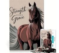 Puzzle "Forza e Grazia" con cavallo, 1000 pezzi, Smart Reason Toy Group, Joy, bordi lisci, opera d'arte 38x26cm