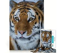 Puzzle fotografico con tigre, 1000 pezzi, per ragazzi, gioco di pensiero, divertimento condiviso, bordi precisi, articolo con desiderio di Babbo Natale 38x26cm