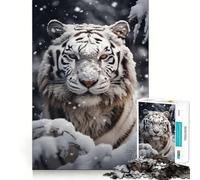 Puzzle fotografico della Tigre Bianca,1000 pezzi,gioco creativo,componenti robusti e ben rifiniti,ideale da portare in viaggio,gioco per allenare la mente (50x75cm)