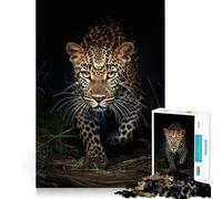 Puzzle fotografico "Leopardo che cammina" da 1000 pezzi,divertente gioco con tecnologia di taglio laser avanzata,giocattolo per interni per le vacanze (50x75cm)