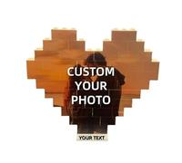 Puzzle fotografico personalizzato a forma di cuore con mattoni da costruzione, puzzle con blocco fotografico personalizzato, regalo per fidanzato, fidanzata, compleanno, San Valentino (base