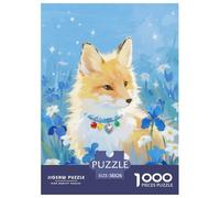 Puzzle Fox Cub 1000 Pezzi in Cartone Per Adulti E Ragazzi Giochi Rilassamento Rompicapo Fox Cub Flower Sea Regalo Per Adulti 38x26cm/1000pcs