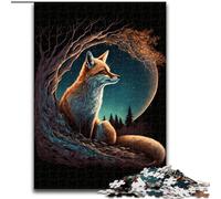Puzzle Fox on The Moon da 1000 pezzi per adulti, adatti a bambini dai 14 anni in su, ideali come regalo per tutta la famiglia (50x75cm)