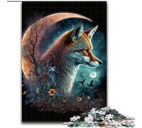Puzzle Fox on The Moon da 1000 pezzi per adulti, puzzle in cartone per adulti, ideale come regalo di Natale e come decorazione per la casa, dimensioni 38x26cm