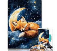Puzzle Fox on The Moon da 1000 pezzi per adulti, regalo, gioco per famiglie, antistress, sfida difficile, fantastici regali e giocattoli (38x26cm)