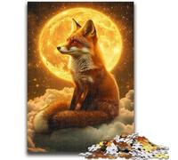 Puzzle Fox on The Moon per adolescenti, puzzle da 1000 pezzi, impegnativo da completare ma divertente e umoristico con poster abbinato e foglio di quiz (50X75cm)