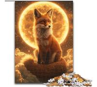 Puzzle Fox on The Moon per adulti 1000 pezzi, giocattoli, giochi educativi, regali di Babbo Natale segreto antistress per bambini dai 14 anni in su, 26x38cm