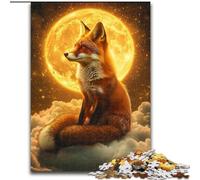 Puzzle Fox on The Moon per adulti 1000 pezzi, gioco stimolante e gioco per famiglie con poster abbinato e foglio di quiz 26x38cm
