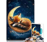 Puzzle Fox on The Moon per adulti e adolescenti, 1000 pezzi, aiuta il cervello a esercitare i giocattoli avvincenti per coltivare la pazienza, un'opera d'arte (38x26cm)
