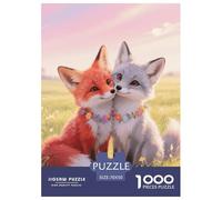 Puzzle Foxes 1000 Pezzi in Cartone Per Bambini E Adulti Per Tempo Libero Rompicapo Two Foxes Regalo Per Adulti 70x50cm/1000pcs