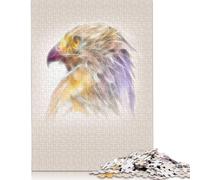 Puzzle frattale a forma di testa d'aquila da 1000 pezzi, puzzle colorati, regali per uomini e bambini dai 12 anni in su, 1000 pezzi (75x50 cm)