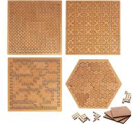Puzzle Frattale con Vassoio, Puzzle in Legno per Adulti - Sfida a Labirinto Irregolare, Rompicapo con Cornice per il Pensiero Inverso, Regalo Creativo Unico (#ABCD)
