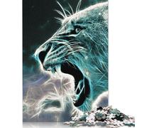 Puzzle frattale leone 1000 per adulti Relax Challenge Puzzle difficili per bambini dai 12 anni in su 1000 pezzi (75x50 cm)